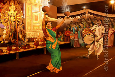 Dunuchi Dance during Durga Puja